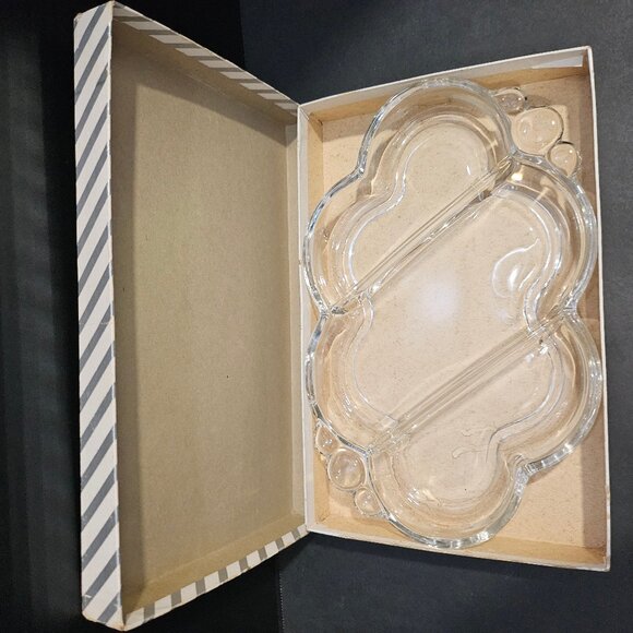 1939-55 Duncan and Miller Canterbury Clear Teardrop Glass Divided Serving Dish - Picture 10 of 10